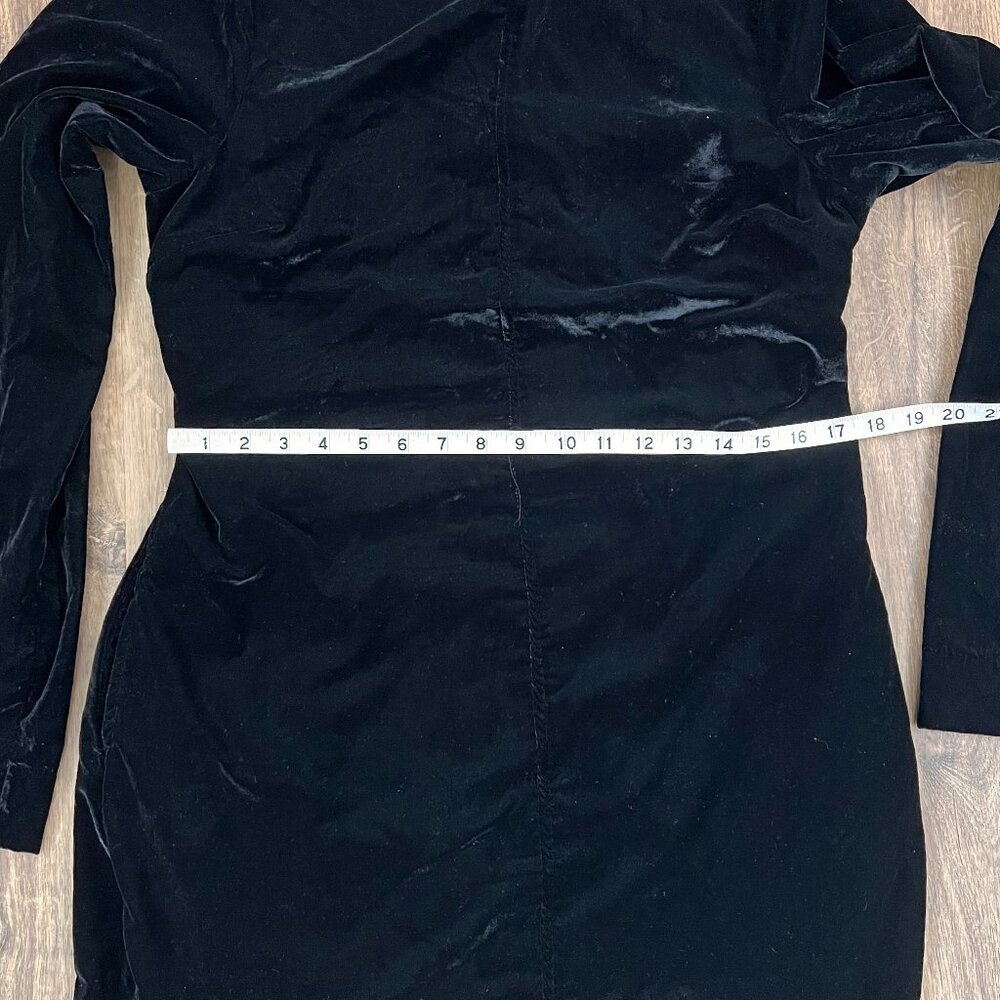 NEW Free People Black Velvet Open Back Chelsea Long Sleeve Mini Dress Sz L - Picture 9 of 16